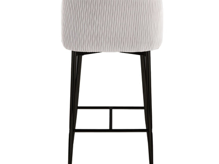 Fran - Pleated Waves Contemporary Fixed Height Counter Stool (Set of 2)