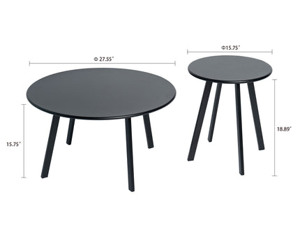 Round Nesting Coffee Table (Set of 2) - Black