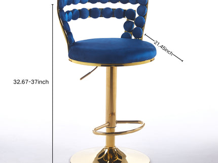 Modern Bar Chair With Iron Tube Legs, Soft Cushions And Comfortable Backrest (Set of 2)
