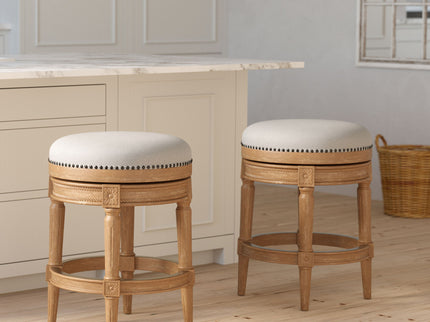 Rustic Elegance Backless Swivel Stool
