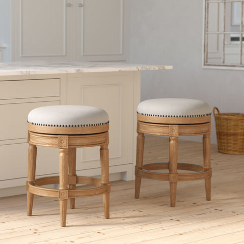 Rustic Elegance Backless Swivel Stool