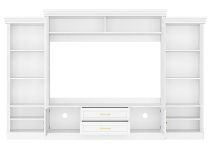 Elegant Entertainment Center Wall Unit With Bookshelves