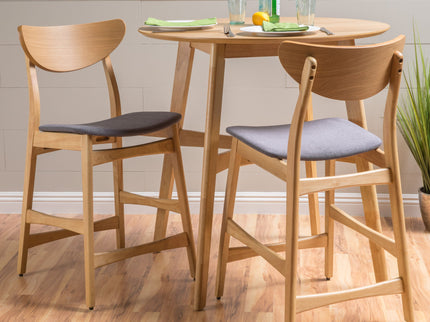 Retro Modern Counter Height Chair Set With Cushioned Seats