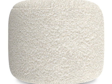 Chantal - Round Pouf - White