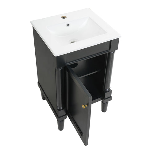 French Style Bathroom Cabinet With Sink, Adjustable Shelf