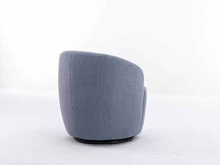 Teddy Fabric Swivel Accent Armchair Barrel Chair With Powder Coating Metal Ring