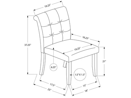 Modern Compact Design Upholstered Dining Chair (Set of 2)