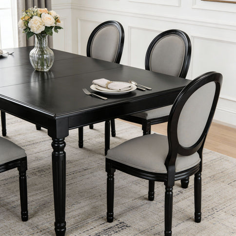 Upholstered & Round Back Dining Chairs (Set of 2)