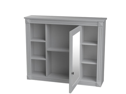 Wall Mounted Bathroom Storage Cabinet With Mirror, Cabinet With 6 Open Shelves And Adjustable Interior