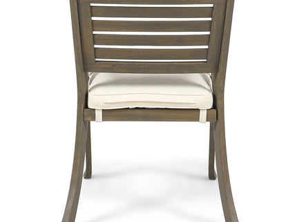 Helen - Outdoor Acacia Wood Dining Chair (Set of 2) - Gray / Creme