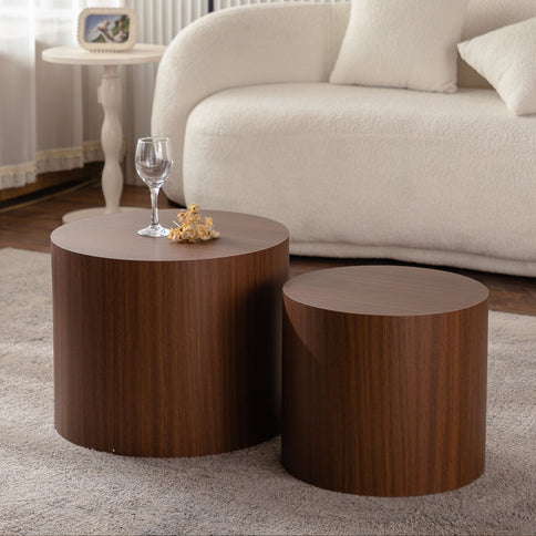 Modern Round Nesting Coffee Table (Set of 2)
