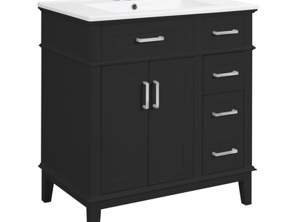 Modern Bathroom Vanity With Sink, Storage Cabinet, Soft Close Doors, Deep & Standard Drawers