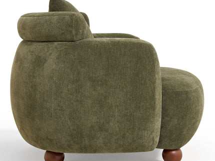 Clubchair, Bucket Chair, Decorative Sofa With Pillow, For Living Roon - Olive Green