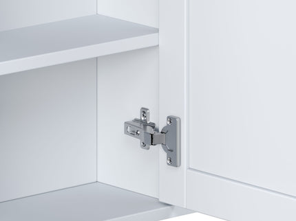 Bathroom Wall Storage Cabinet With Mirror And Adjustable Shelf, 6 Open Shelves