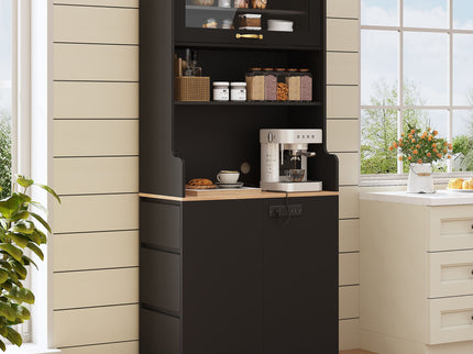 Pantry Cabinet With Hydraulic Flip Top And USB Charging Port