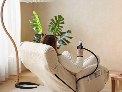 Adjustable Swivel Lounge Chair With 360 Degree Rotating Seat And Headrest Support