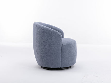 Teddy Fabric Swivel Accent Armchair Barrel Chair With Powder Coating Metal Ring
