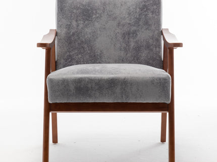 Mid Century Modern Accent Chair With Solid Wood Frame And Extra Thick Backrest