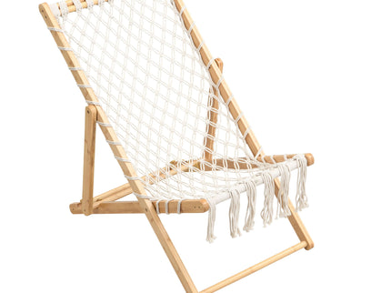 Bamboo Weaving Chair Set With Handwoven Rope For Patio And Living Spaces - Natural