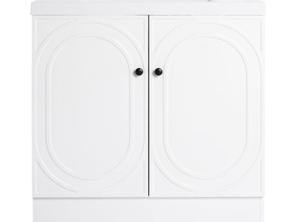 Contemporary Freestanding Bathroom Vanity With Resin Sink & Soft-Close Cabinet Doors