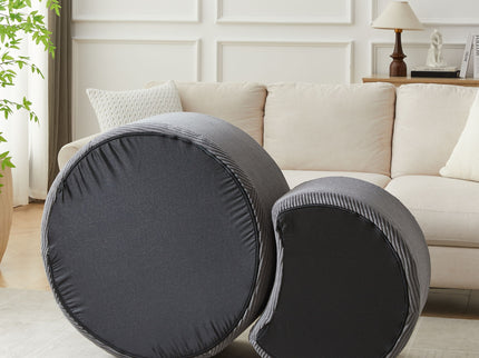 Modern Upholstered Round Coffee Table For Living Room (Set of 2)