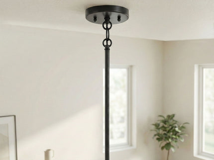 Essence - Single Lights Pendant With Shade - Black / Rattan