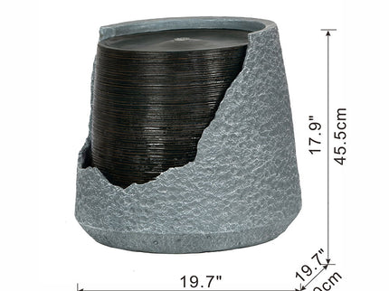 Indoor Outdoor Water Fountain, Unique Broken Urn Fountain Chic Dynamic Modern Design With Light For Garden