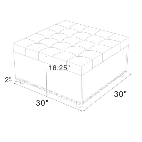 Tufted Storage Ottoman - Dark Brown