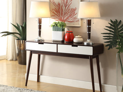 Christa - Sofa Table - White / Espresso