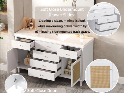 Bathroom Vanity With Sink, 5 Legs, Soft Close Drawers