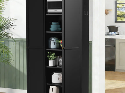 Kitchen Pantry Cabinet With 4 Adjustable Shelves, Heavy Duty Freestanding Organizer