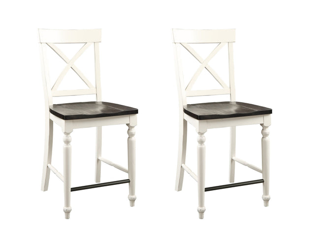 24" Tall Bar Stools (Set of 2) - Brown / White