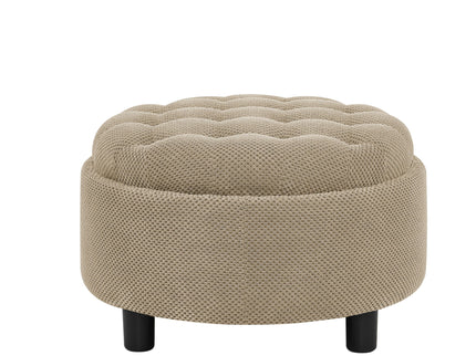 Storage Round Footstool Table Ottoman
