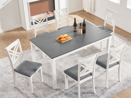 Kitchen Dining Set, Rectangular Dining Table & Upholstered Chairs