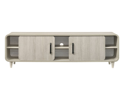 TV Stand With Sliding Doors And Handles, Living Room Furniture - Antique White
