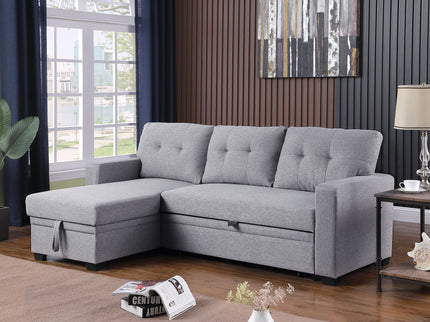 Upholstered Pull Out Sectional Sofa With Chaise