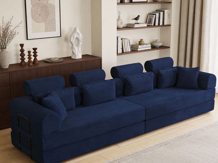 Modern L-Shape Modular Sectional Sofa, Compressed Design