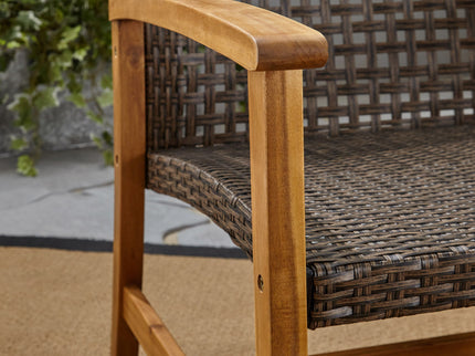 Outdoor 3 Seater Sofa With Rattan Cover - Gray