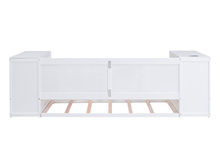 Daybed With Storage Arms, Trundle And Charging Station