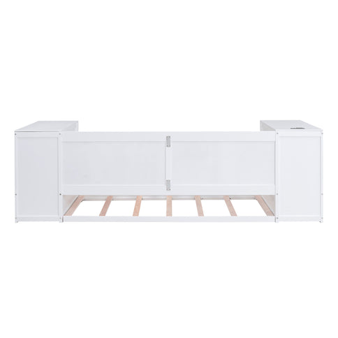Daybed With Storage Arms, Trundle And Charging Station