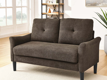Tufted Loveseat - Dark Brown