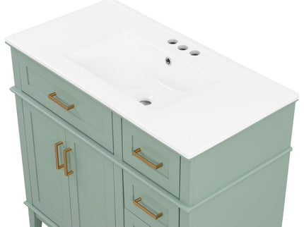 Modern Bathroom Vanity With Sink, Soft Close Doors, 4 Storage Drawers