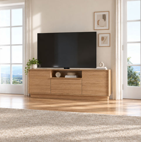 TV Stand For TVs Up To 65" With 2 Doors, 1 Drawer And 1 Open Shelf