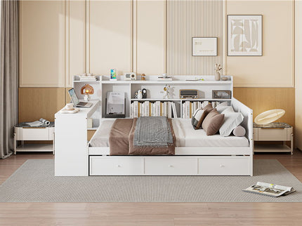 Daybed With 3 Drawers USB Ports And Desk