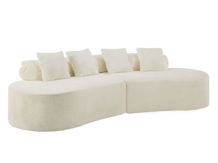 Modern Curved Sofa With Pillows