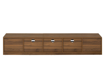 TV Stand For TVs, Entertainment Center With Cable Management And Soft Closing Hinges - Walnut