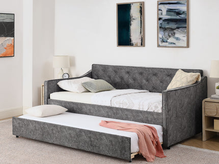 Daybed With Pop Up Trundle And USB Charging Armrest