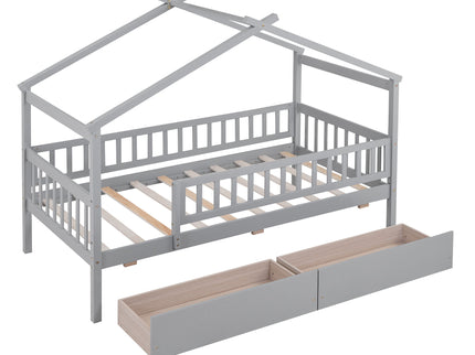 House Bed With 2 Drawers