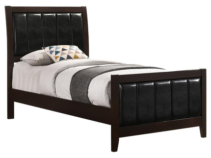 Carlton Wood Twin Panel Bed Cappuccino