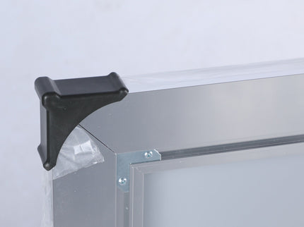Modern LED Bathroom Vanity Mirror With Aluminum Frame, 45° Beveled Lights, Anti Fog - Silver